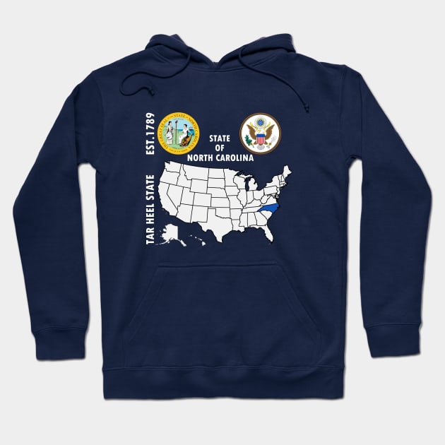 State of North Carolina Hoodie by NTFGP